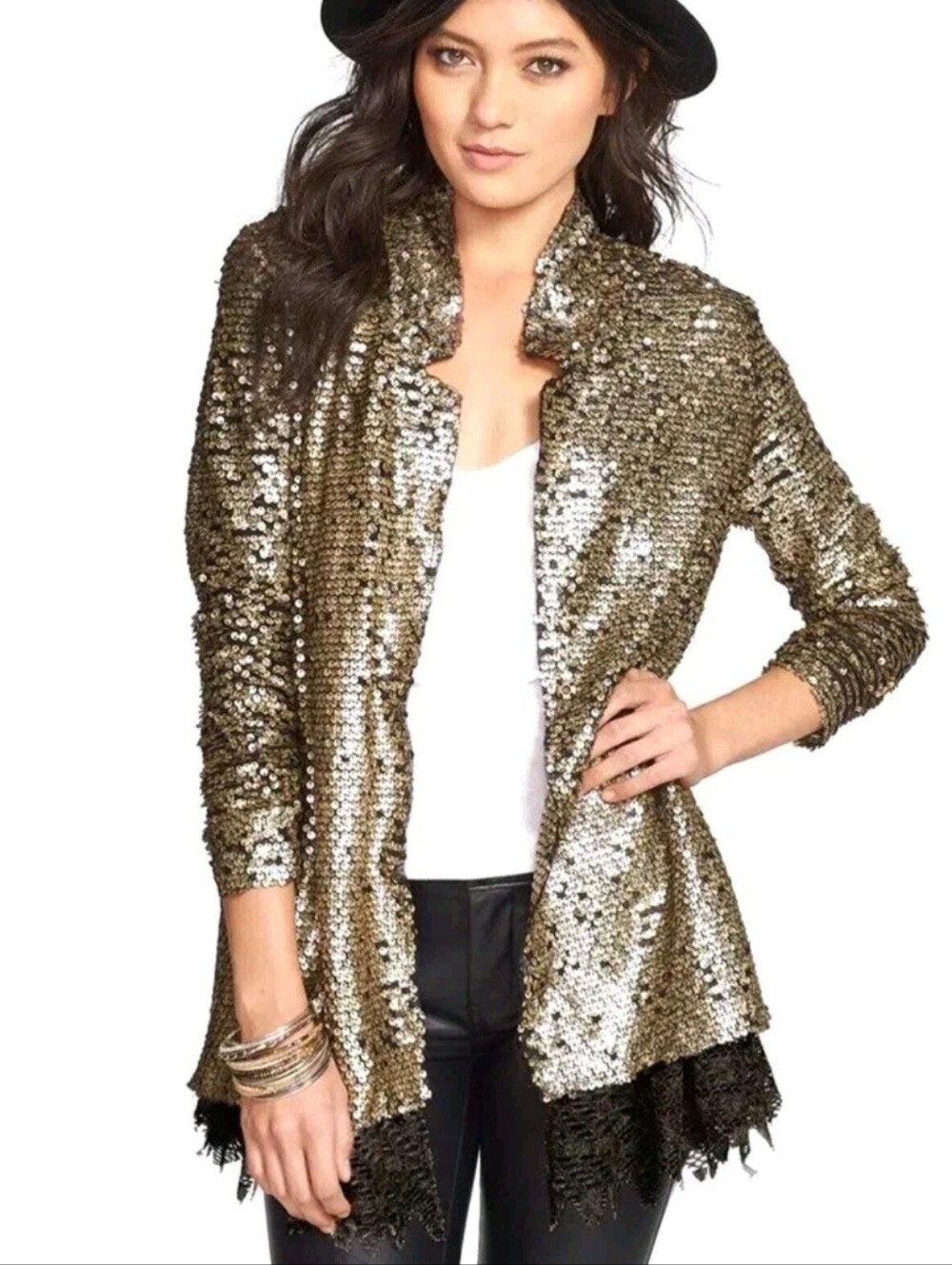 NWT Free People $268 Stardust Tarnished Sequin Jacket Size Small